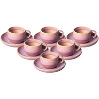 KAFFEETASSEN MIT UNTERTASSEN Perlemor Coral rosa 190 ml 6er Set - Rosa, Keramik (16.1/9.4/16.1cm) - like.Villeroy & Boch