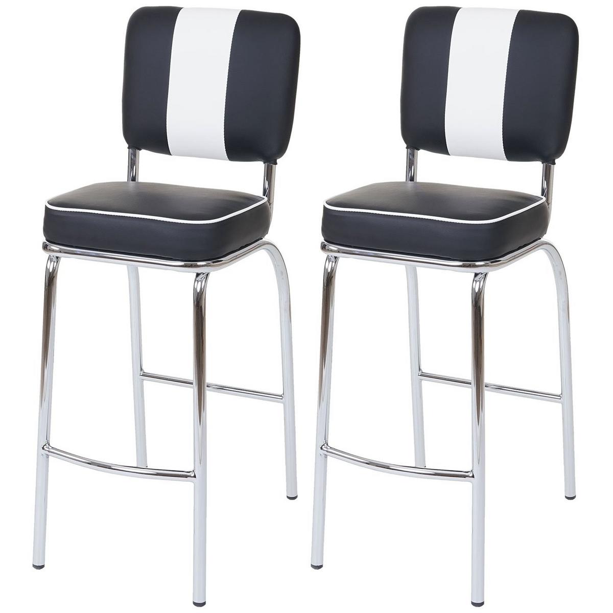 BARHOCKER Schwarz, Weiß 2er-Set - Schwarz/Weiß, Textil (34/107/46cm) - MCW