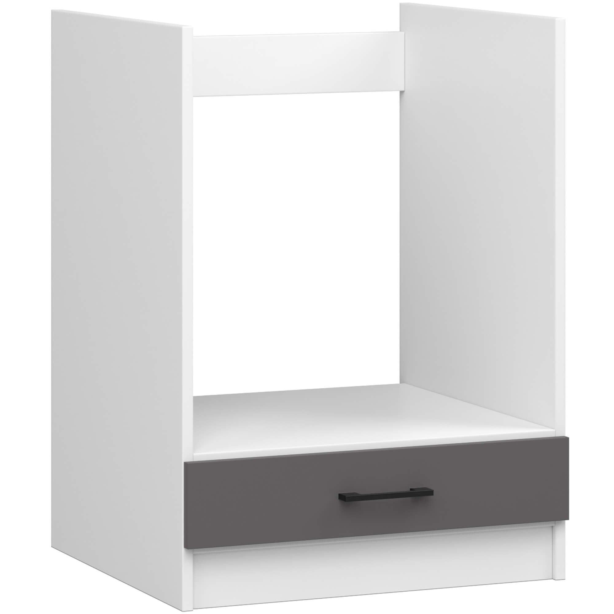 HÄNGESCHRANK Weiß, Graphit Grau 82/60/55 - Graphitfarben/Weiß, Holzwerkstoff (60/82/55cm) - RAUMHIRSCH FURNITURE