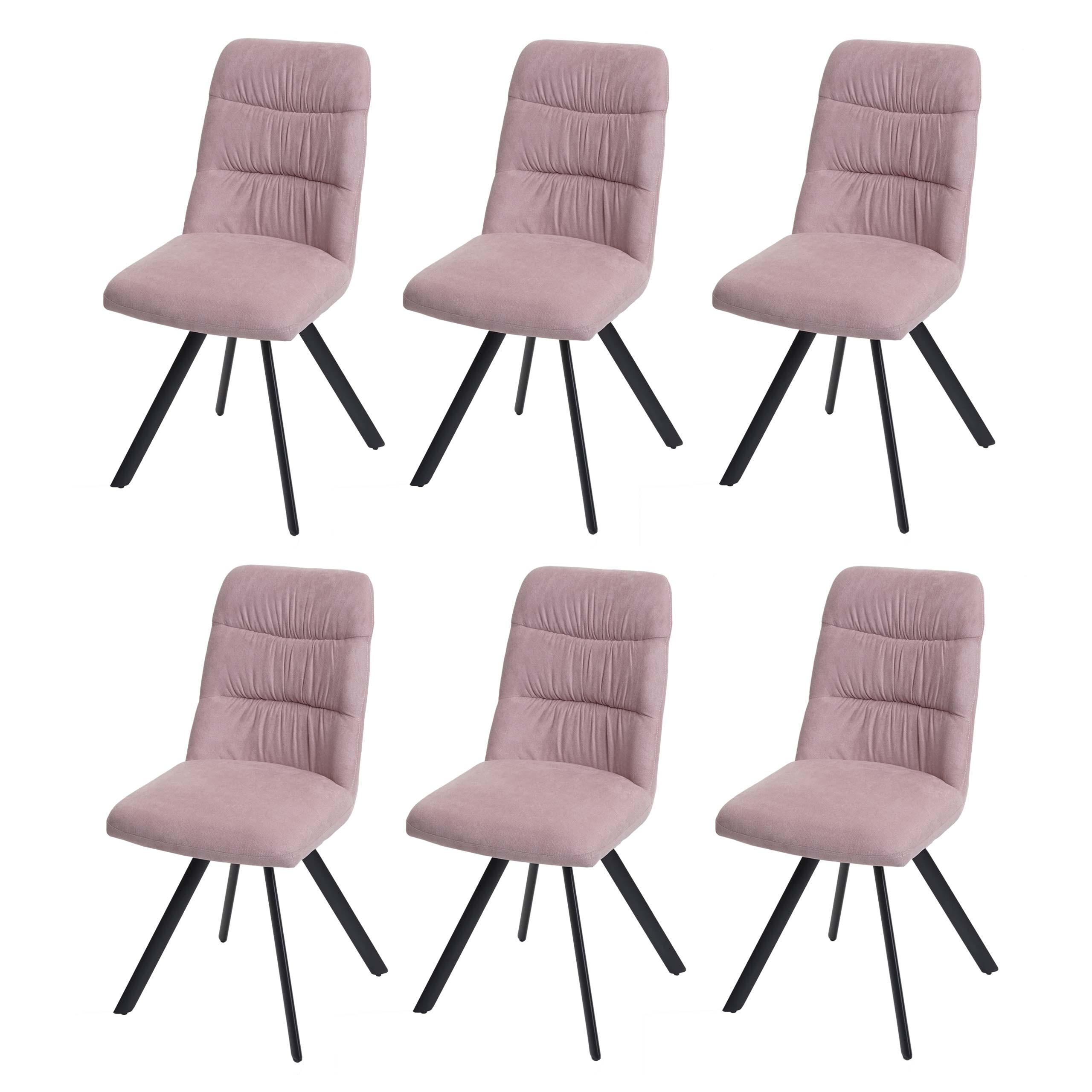 ESSZIMMERSTUHL Altrosa 6er-Set - Altrosa/Rosa, Textil (45/94/45cm) - MCW