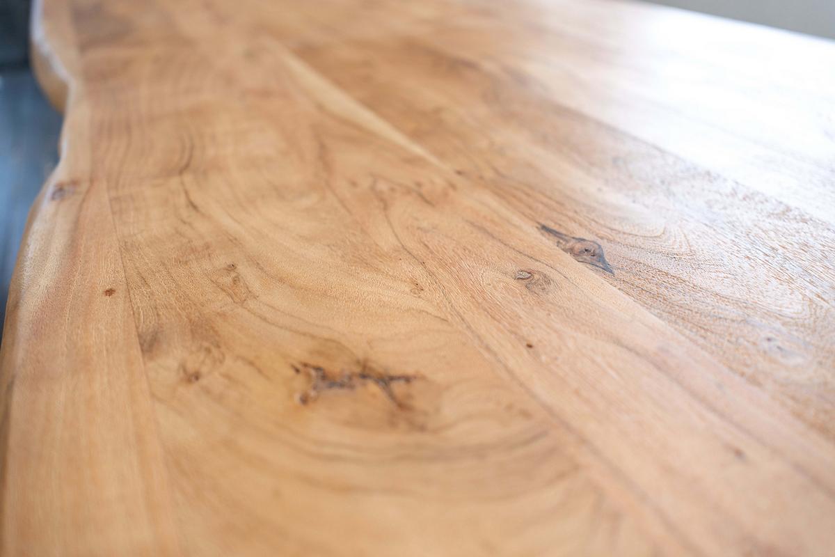 ESSTISCH MIT BAUMKANTE ARBORIO Braun Akazie - Schwarz/Braun, Holz/Metall (100/280/78cm) - KAWOLA