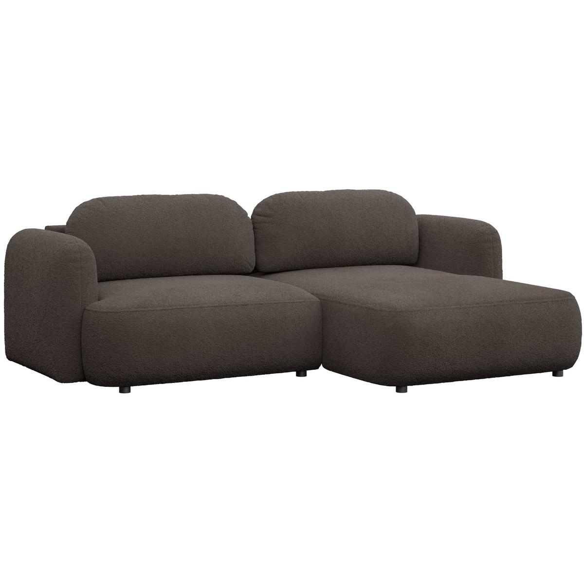 ECKSOFA Tvoya Braun Bouclé - Schwarz/Braun, Kunststoff/Textil (175/267cm) - Selsey