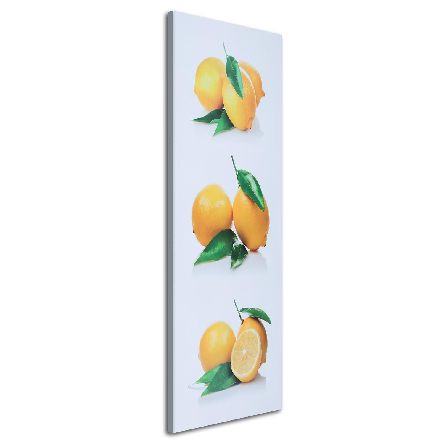 WANDBILD gelbe zitronen - Gelb, Textil (30/90cm) - Feeby