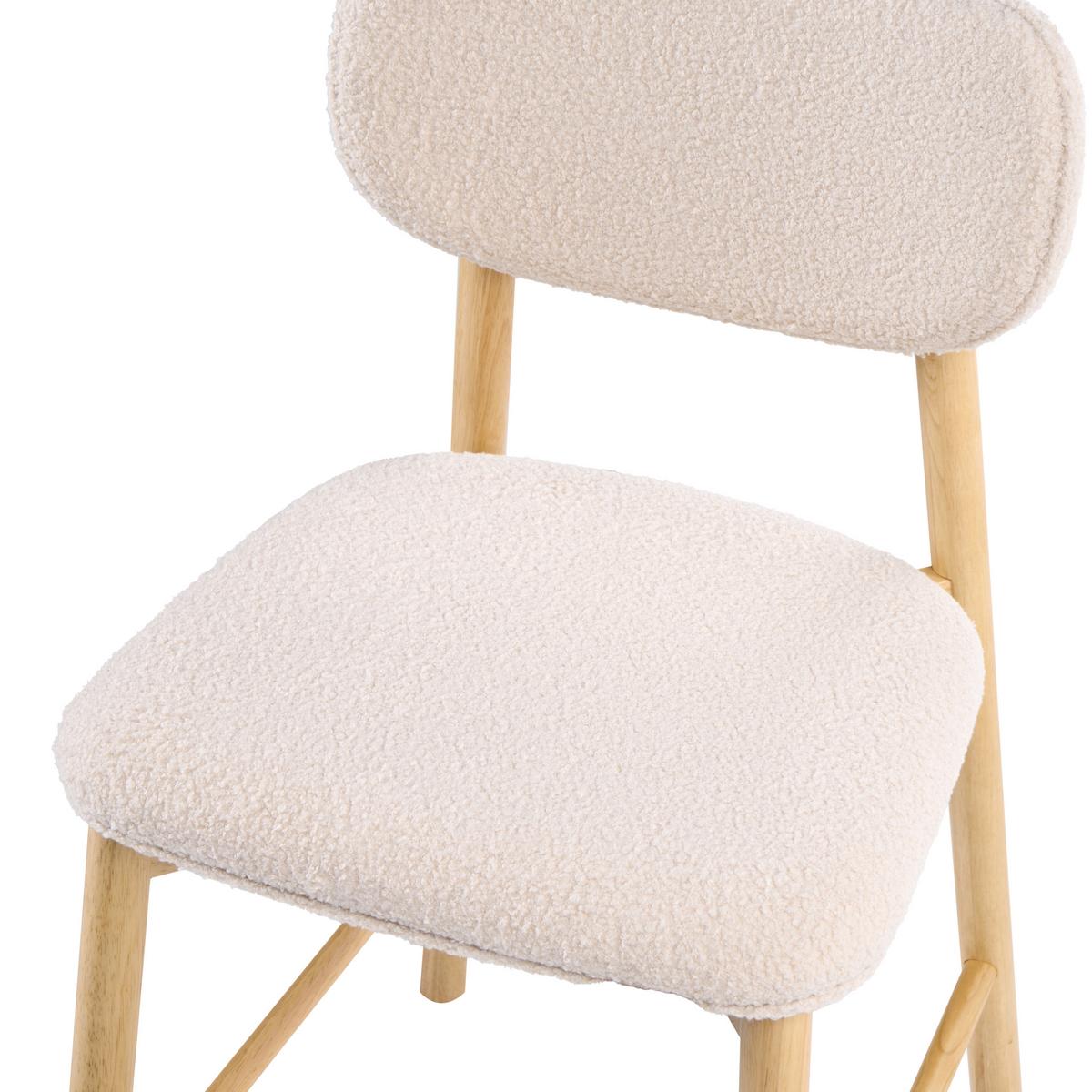 BARSTUHL 2er-Set Bouclé Hellbraun/Beige Mills - Hellbraun, Textil (51/96/61cm) - Beliani