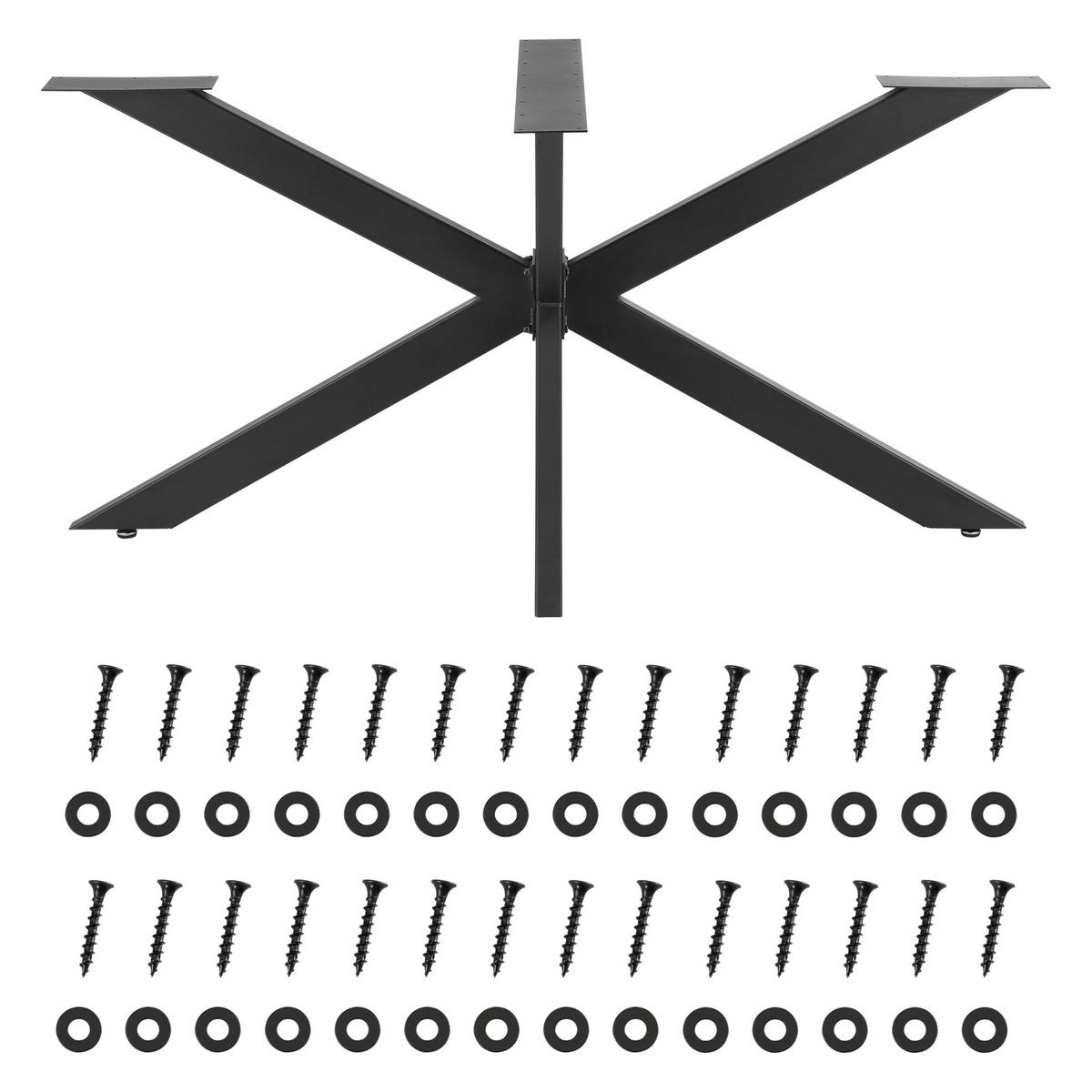 TISCHGESTELL Oberau - Schwarz, Metall (98/43/58cm) - [en.casa]