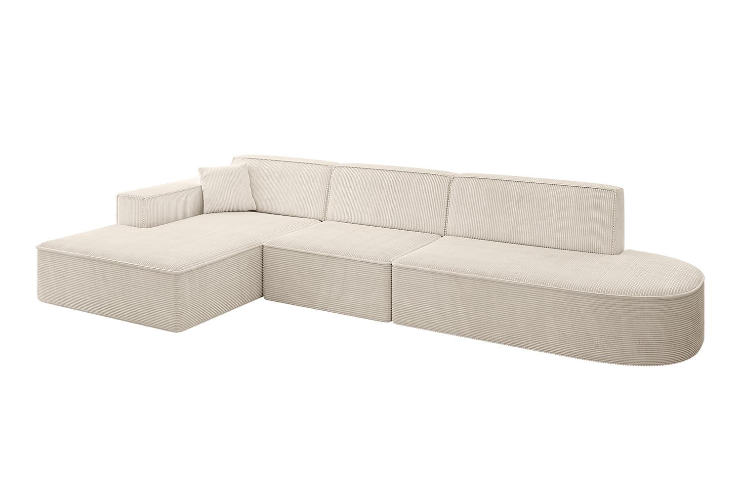 ECKSOFA Ottomane Links IREA-L2-v4 - 327x165x77 cm Beige - Beige, Holzwerkstoff/Textil (327/165cm) - ALTDECOR