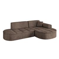 ECKSOFA Ottomane Rechts TARO-L1 - 243x171x79,5 cm Braun - Braun, Holzwerkstoff/Textil (243/171cm) - ALTDECOR