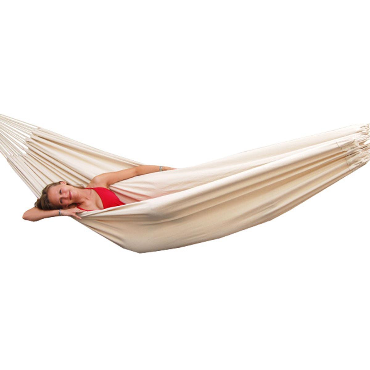 XXL-HÄNGEMATTE für 2 Personen bis 150kg, 400/160 cm, beige - Beige, Textil (160/2.5/260cm) - Amanka