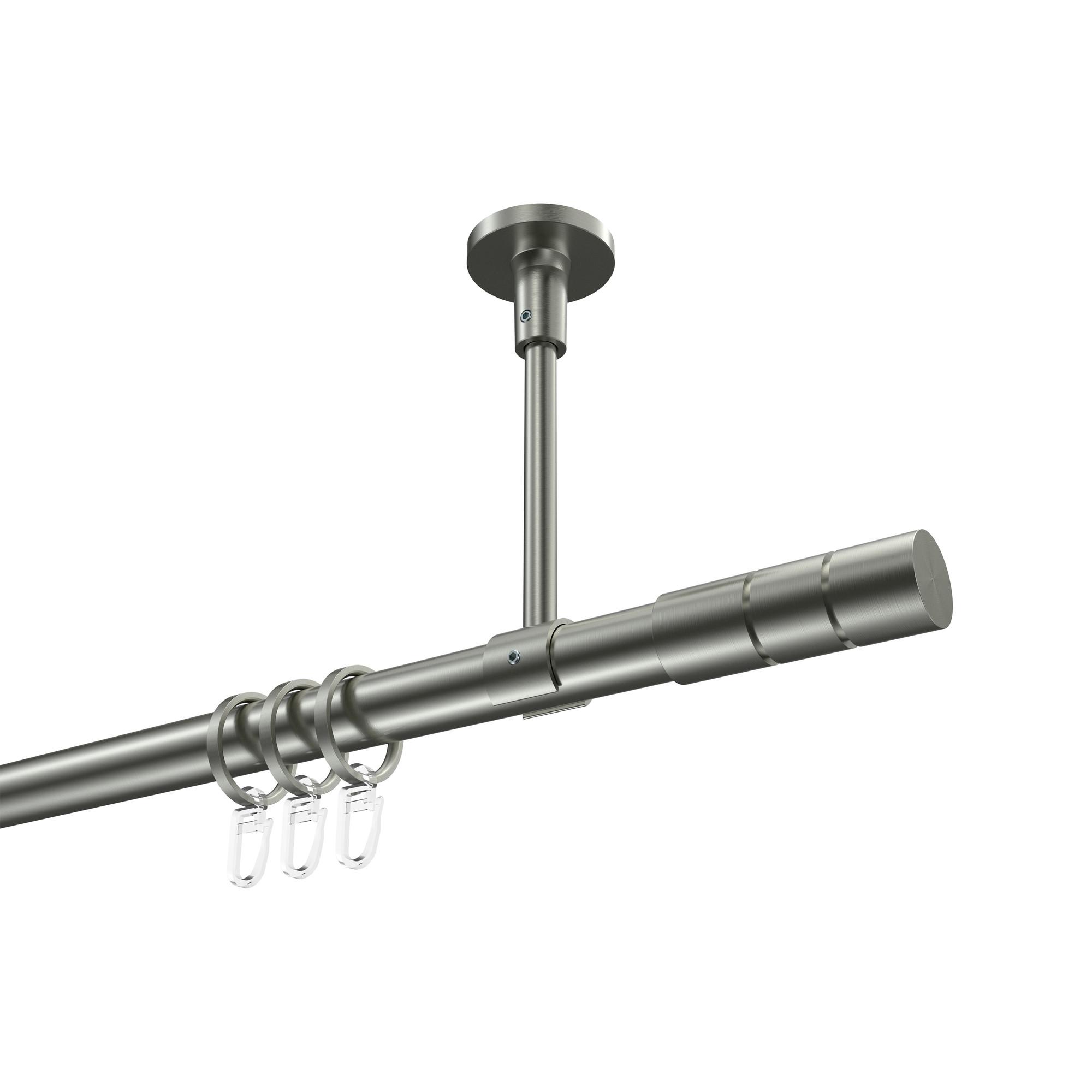 GARDINENSTANGE Sonette Elanto 160 cm, 1-läufig, 20 mm Ø Edelstahl-Optik - Edelstahlfarben, Metall (160cm) - INTERDECO