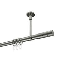 GARDINENSTANGE Sonette Elanto 160 cm, 1-läufig, 20 mm Ø Edelstahl-Optik - Edelstahlfarben, Metall (160cm) - INTERDECO