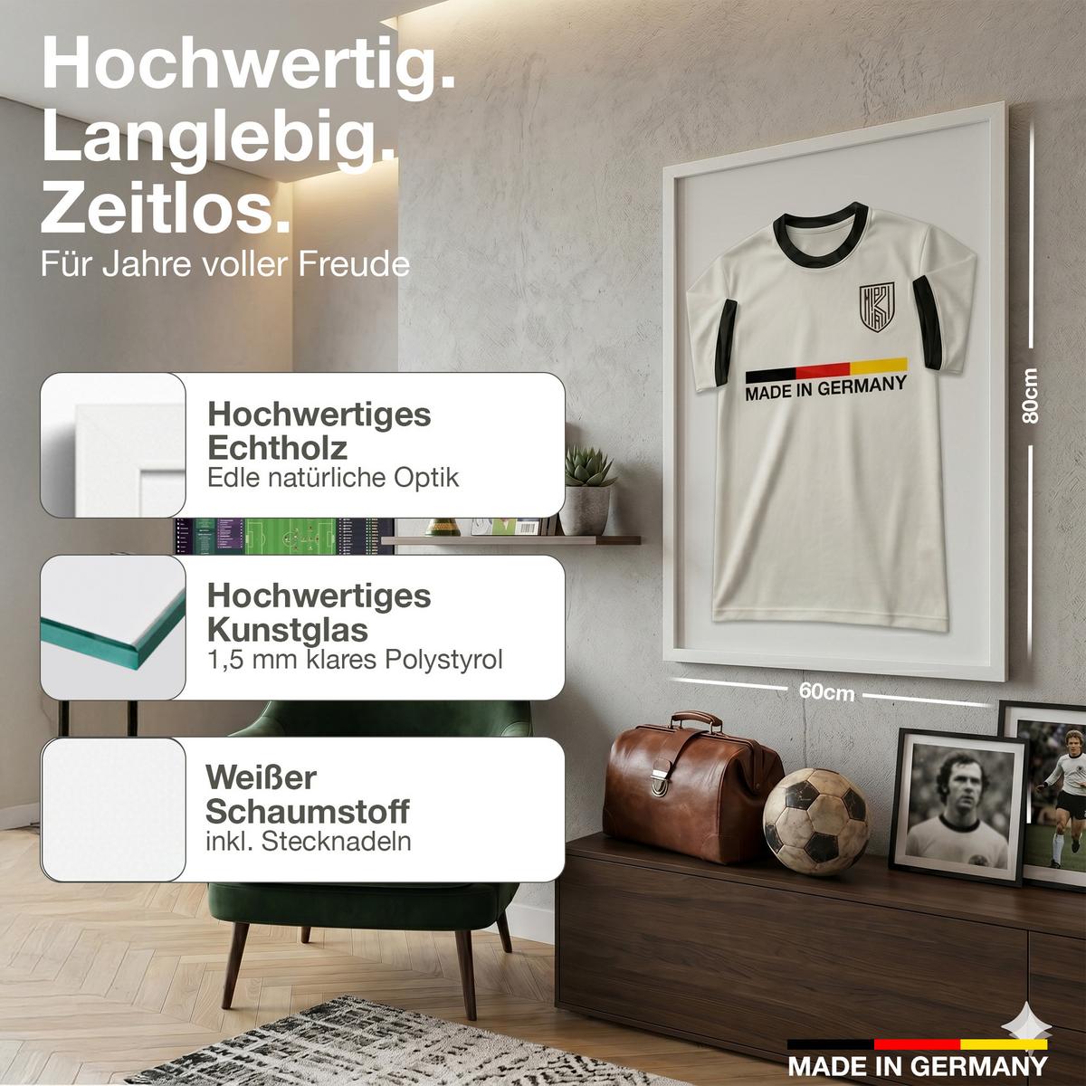 TRIKOTRAHMEN 60/80 Premium - Weiß, Holz (60/80cm) - K-Möbel