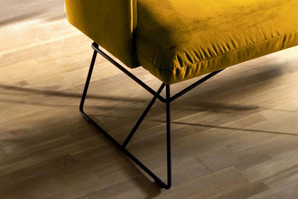 ESSZIMMERBANK CHARME Gelb Velvet - Currygelb/Gelb, Textil (246/85/68cm) - KAWOLA