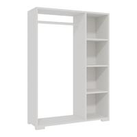 KLEIDERSCHRANK Nesbyen - Weiß, Holzwerkstoff/Kunststoff (90/126/30cm) - [en.casa]