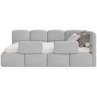 KINDERBETT Cloudy Hellgrau 120 x 200 cm - Hellgrau/Schwarz, Kunststoff/Textil (120/200cm) - Selsey