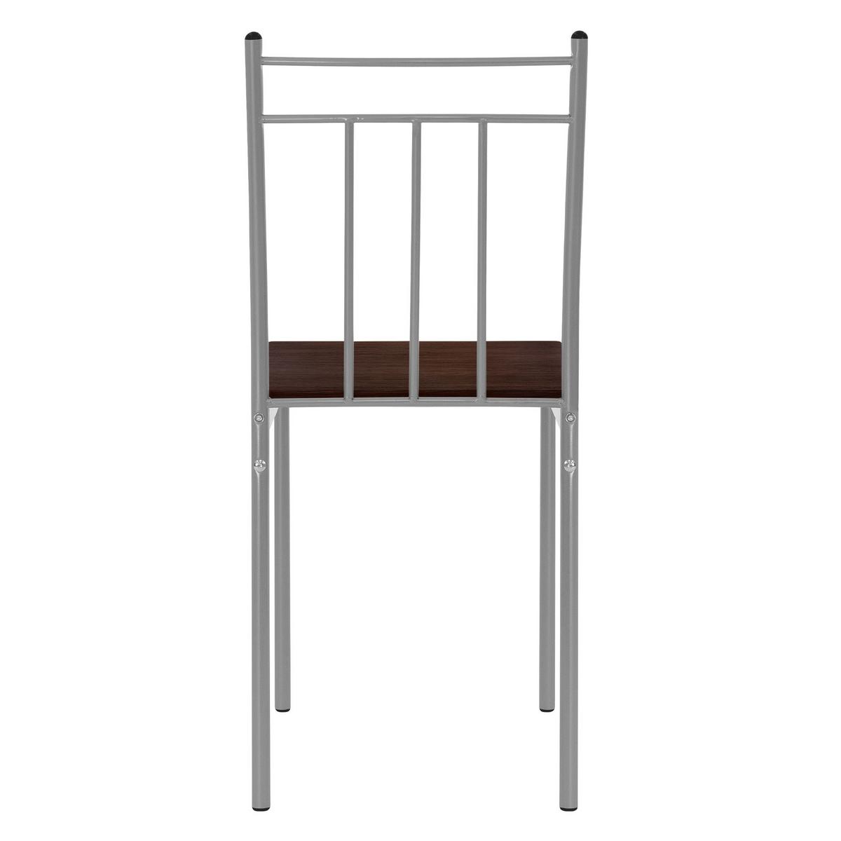 ESSTISCH SET 5-teilig Eiche dunkel - Dunkelbraun/Grau, Holzwerkstoff/Metall (70/82.5/110cm) - ML-DESIGN