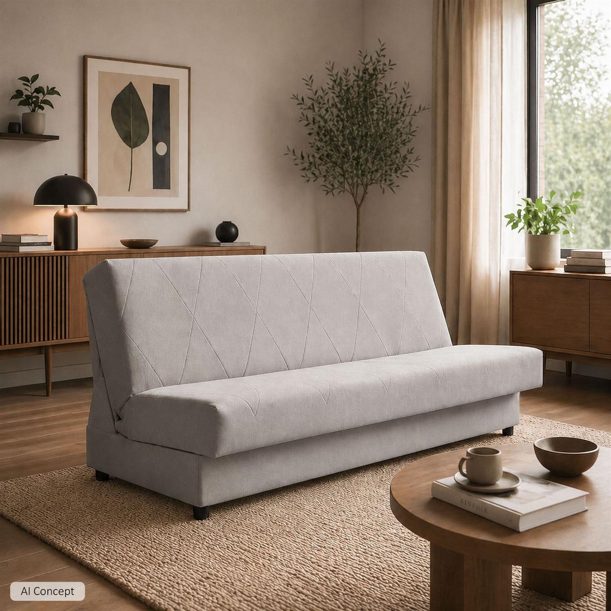 SCHLAFSOFA VERO mit Schlaffunktion Castel 04 - Beige, Textil (191/88/90cm) - Lookway
