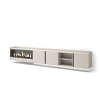 LOWBOARD, Beige, 315/35/50cm, Kamin mit Feuereffekt XXL - Beige, Holzwerkstoff (315/50/35cm) - Skraut Home