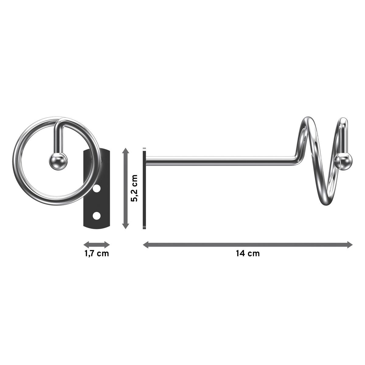 DRAPIERHAKEN für Gardinen / Vorhänge, Chrom, Packung 1 Paar - Chromfarben, Metall (13.8/5.8/5.8cm) - INTERDECO