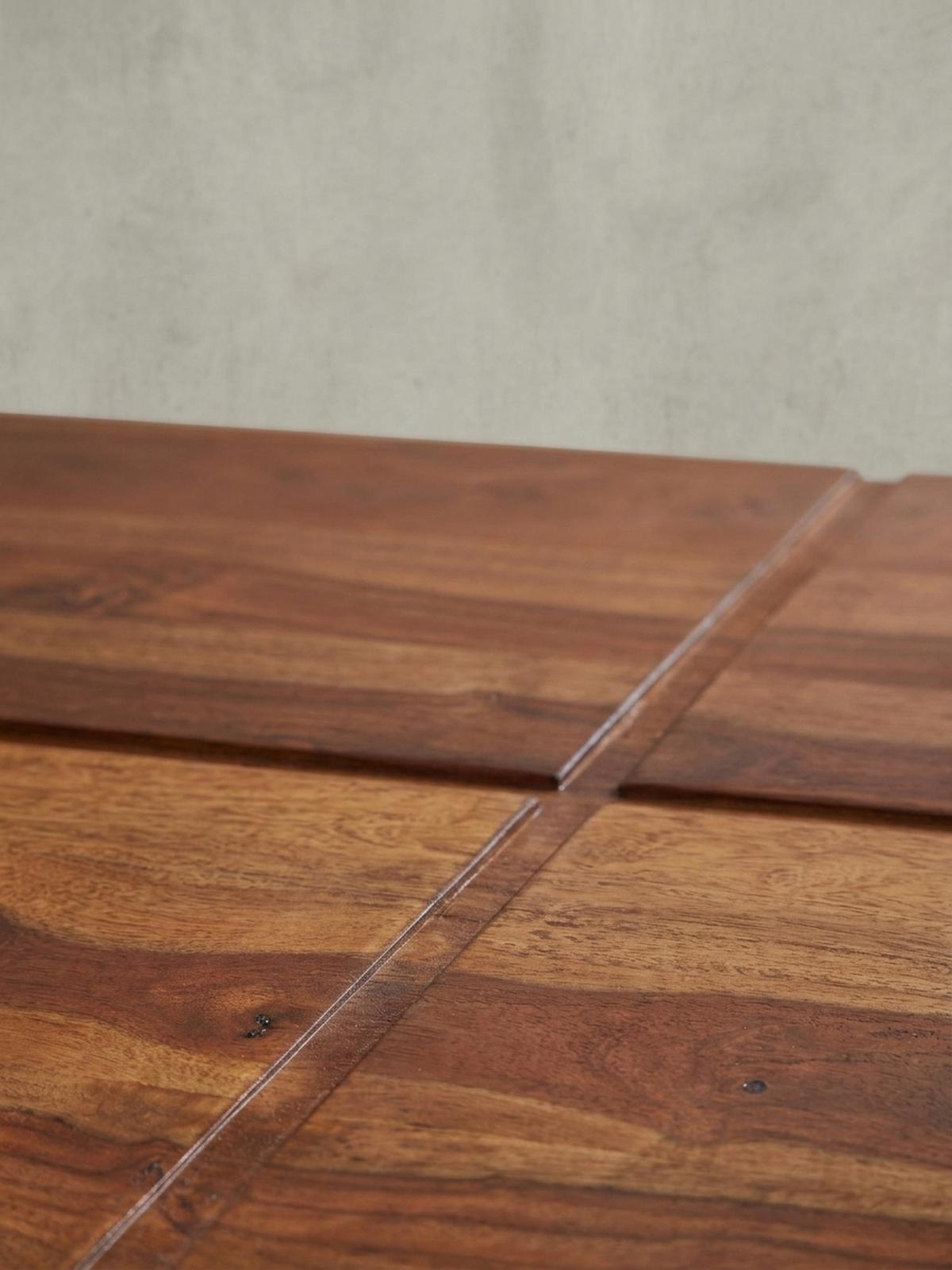 COUCHTISCH Quadrat in Sheesham Massivholz, Modernes Rillenmuster, Maße 57,5x57,5x30 cm - Braun, Holz (58/58/30cm) - KADIMA DESIGN