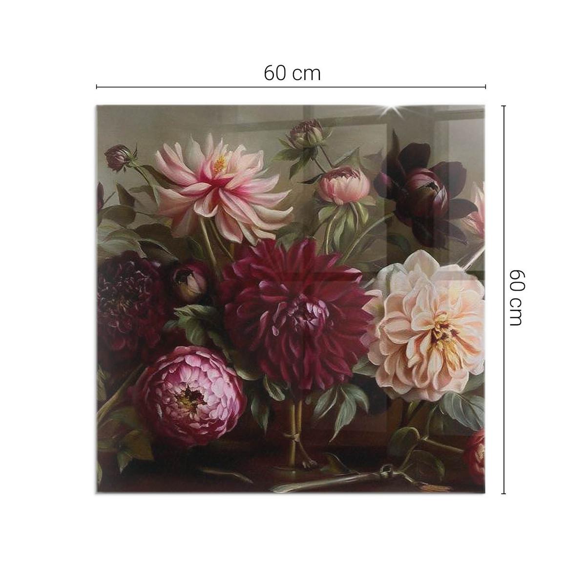 GLASPLATTE für Kamin 60x60 cm - Weinrot, Glas (60/60/0.4cm) - TULUP