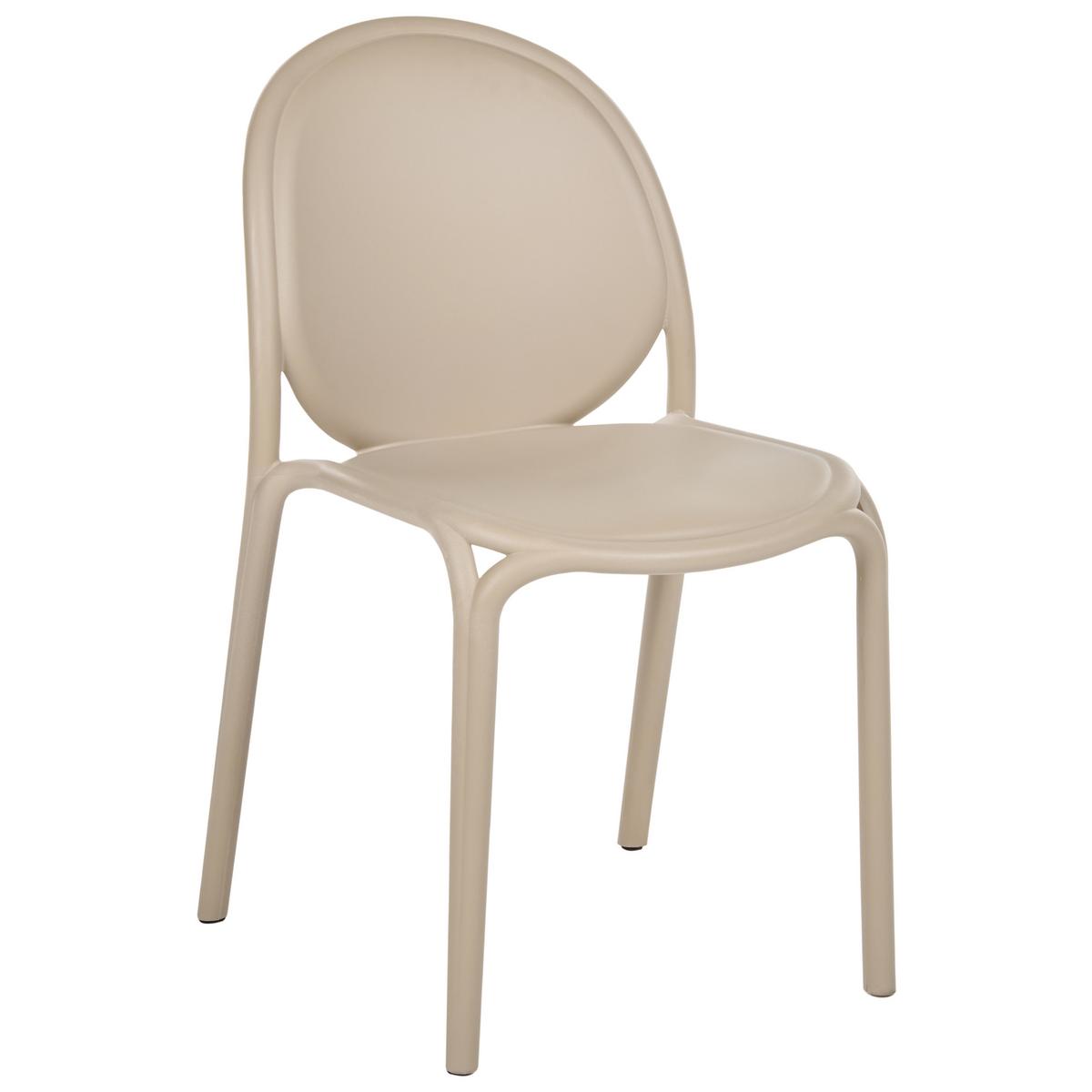 GARTENSTUHL 4er Set Beige Brugnello - Beige, Kunststoff (44/80/47cm) - Beliani