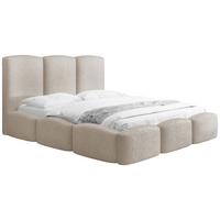 POLSTERBETT Harmony mit Bettkasten, Beige Boucle 120x200 cm - Beige/Birkefarben, Holzwerkstoff/Kunststoff (120/200cm) - WFL GROUP
