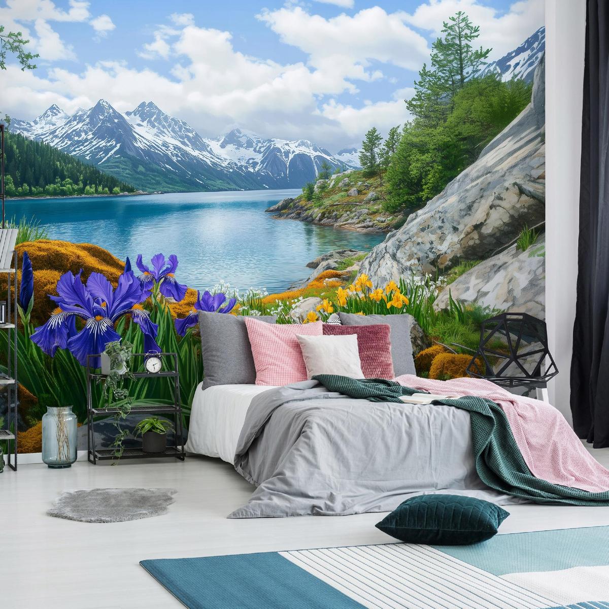 FOTOTAPETE Landschaft Natur Berge Vlies Tapete Wohnzimmer 250x175 - Grün, Papier (250/175cm) - Wallarena