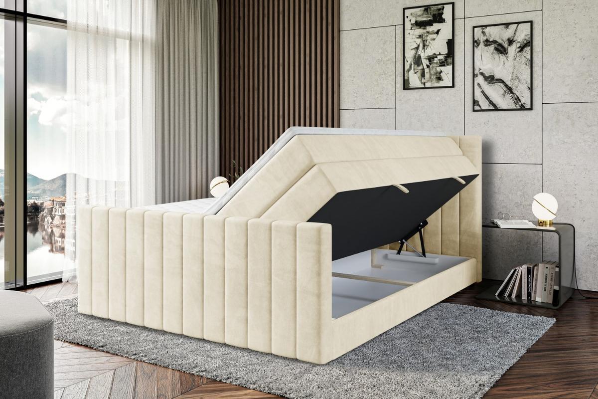 BOXSPRINGBETT EDITA-Z KING - 140x200 - H3/H4 - Beige - Beige, Holzwerkstoff (140/200cm) - ALTDECOR