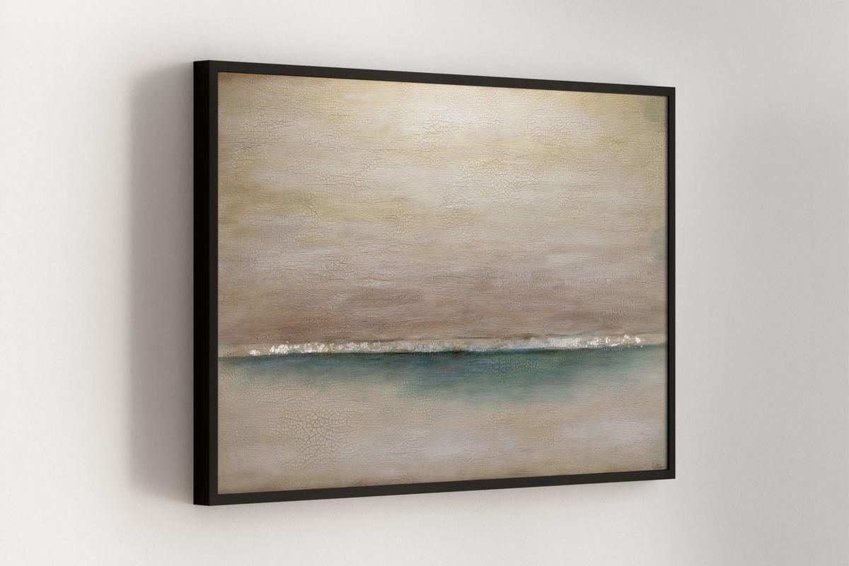 ÖLGEMÄLDE 120/80 cm - Blau/Beige, Holz/Textil (120/80cm) - KUNSTLOFT