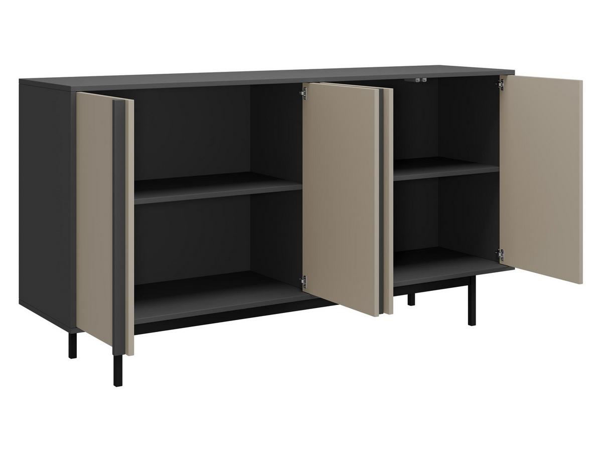 KOMMODE Alsy 4D AL06 - Anthrazit/Beige, Holzwerkstoff/Kunststoff (163/87/43cm) - MIRJAN24