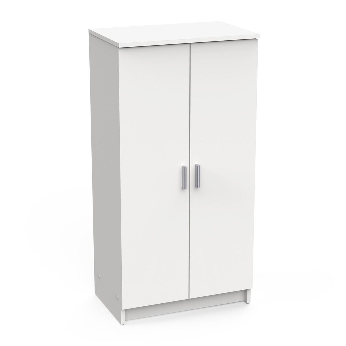 SCHUHSCHRANK 2 Türen L54,6 cm (21 Paare) - Schuhe - Weiß, Holzwerkstoff (35.3/108.4/38.1cm) - Calicosy