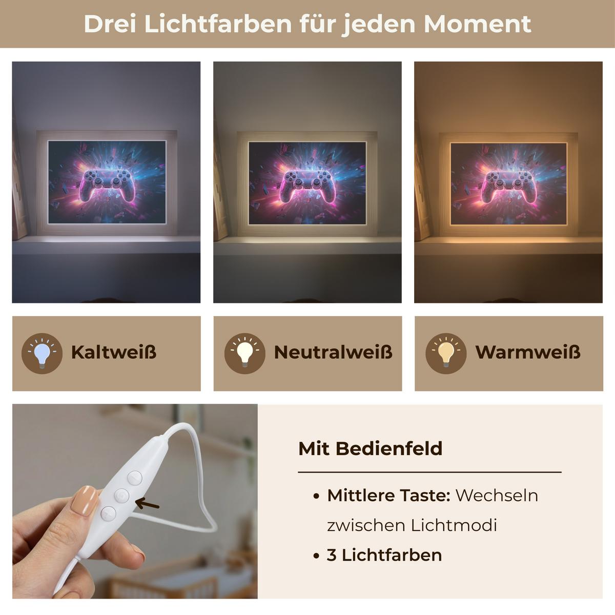 NACHTTISCHLAMPE Controller - Neon - Explosion - Abstrakt 20x15 cm - Violett, Holzwerkstoff (8/20/15cm) - OnlyWow
