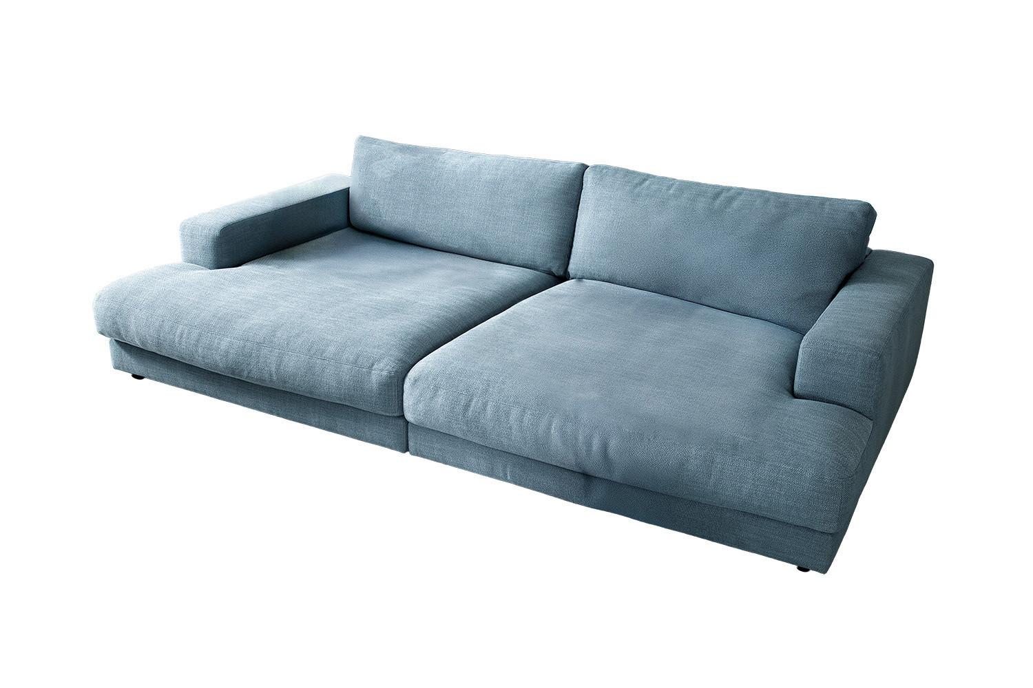 BIG SOFA MADELINE Petrol Webstoff - Petrol/Schwarz, Kunststoff/Textil (290/85/190cm) - KAWOLA
