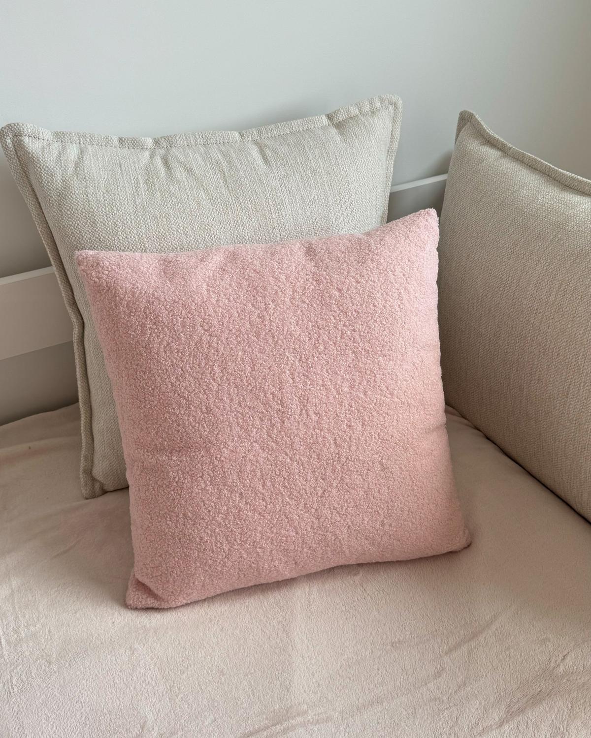DEKOKISSEN 2er-Set Pastellrosa 45/45 cm Leuzea - Pink, Textil (45/45cm) - Beliani