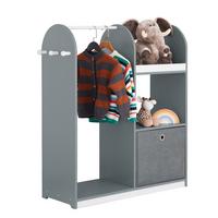 KINDERGARDEROBE Grau - Grau, Holzwerkstoff (97/108/35cm) - SoBuy