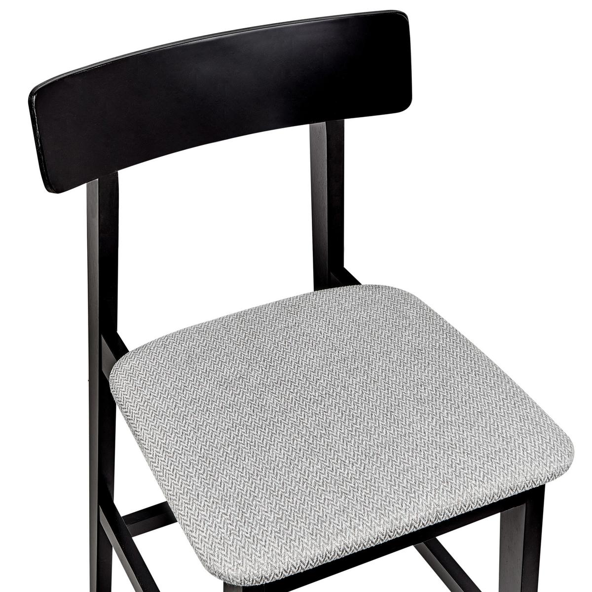 BARHOCKER 2er-Set Schwarz Isanti - Schwarz/Grau, Holz (44/92/51cm) - Beliani