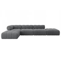 ECKSOFA modulares Sofa Kerru-L2 - 380x190x70 cm Dunkelgrau Cord - Dunkelgrau, Holzwerkstoff/Textil (380/190cm) - ALTDECOR