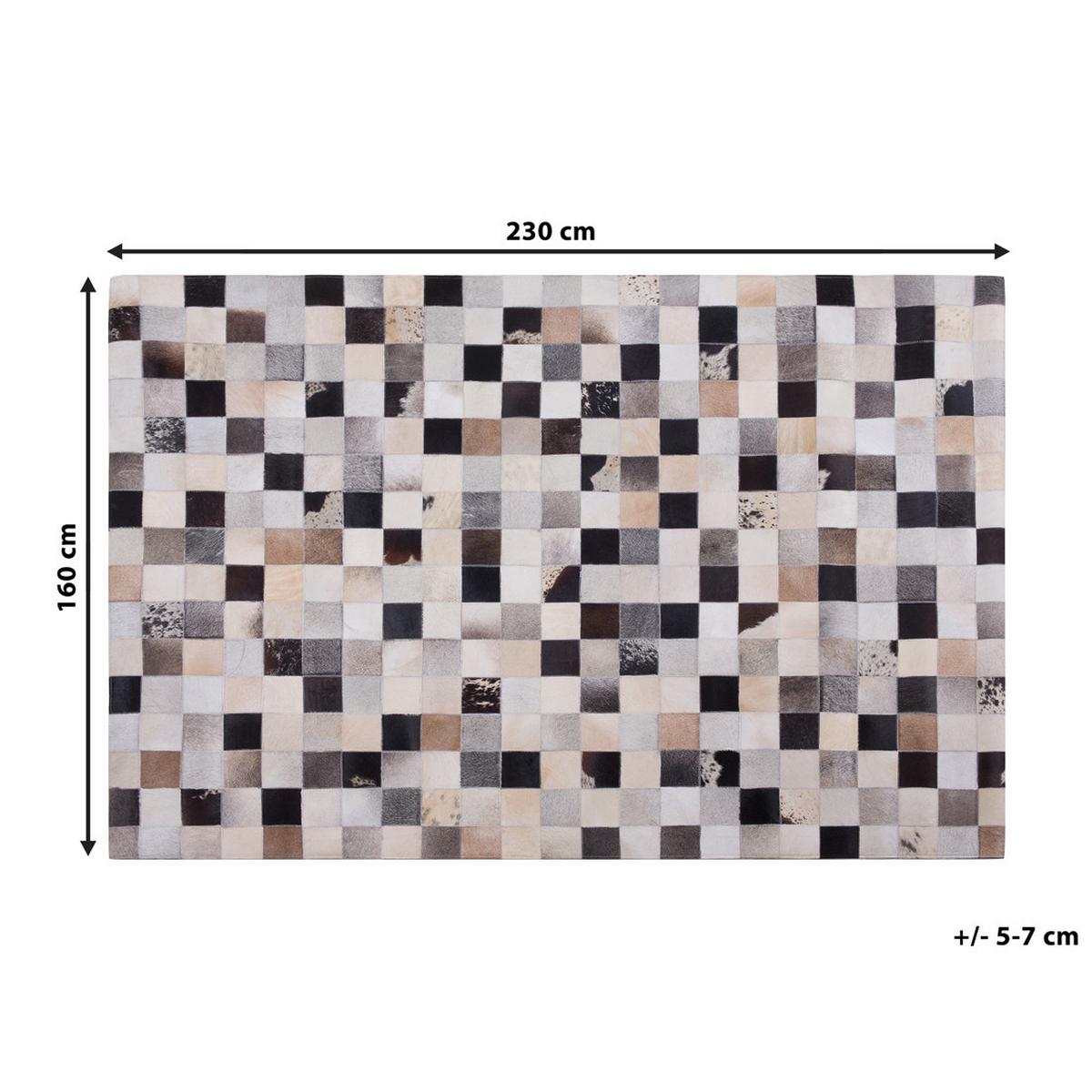 KURZFLOR-TEPPICH Rize 230/160 cm - Multicolor, Fell (160/230cm) - Beliani