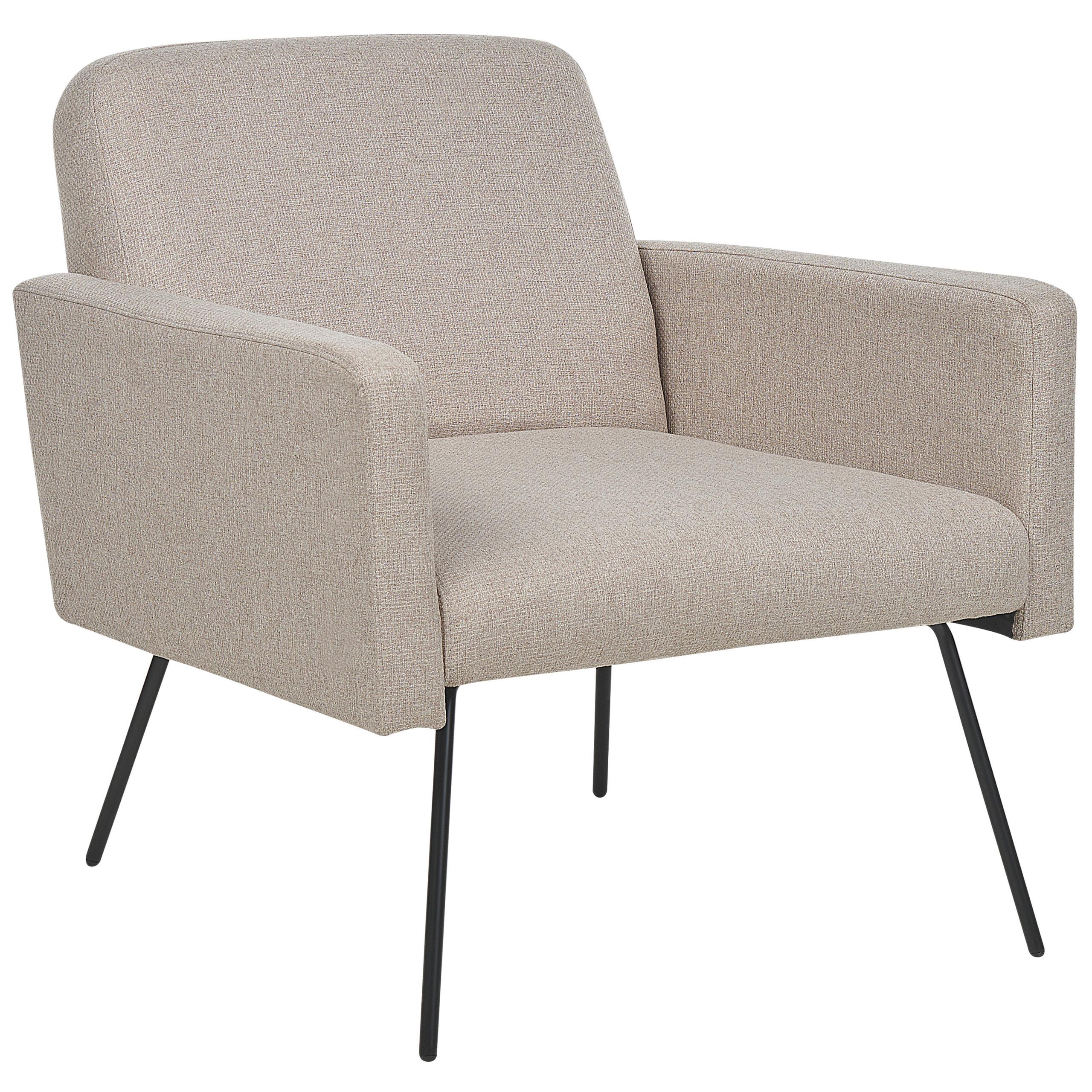 SESSEL aus Stoff beige Narken - Beige/Schwarz, Textil (72/77/76cm) - Beliani