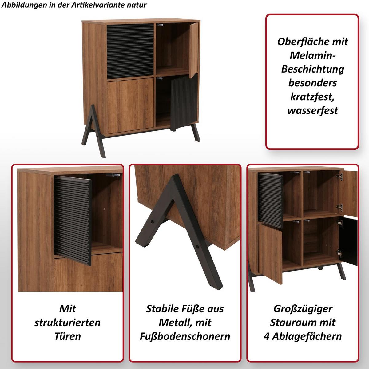 KOMMODE Beige - Beige, Metall (79/94/40cm) - MCW