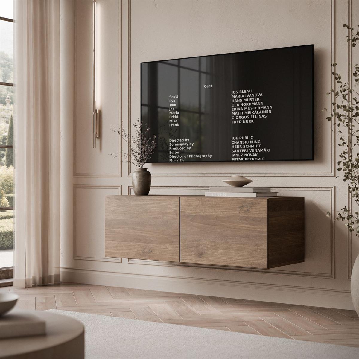 HÄNGENDER TV-Unit COLGANTE NUSSBAUM mit LED - Nussbaumfarben, Holzwerkstoff (100/49/40cm) - Lookway