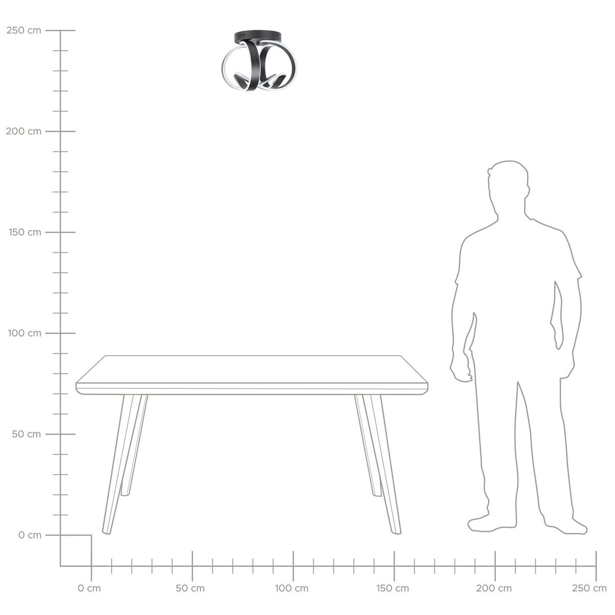 DECKENLEUCHTE Nura 34/34/30 cm - Schwarz, Metall (34/34/30cm) - Beliani