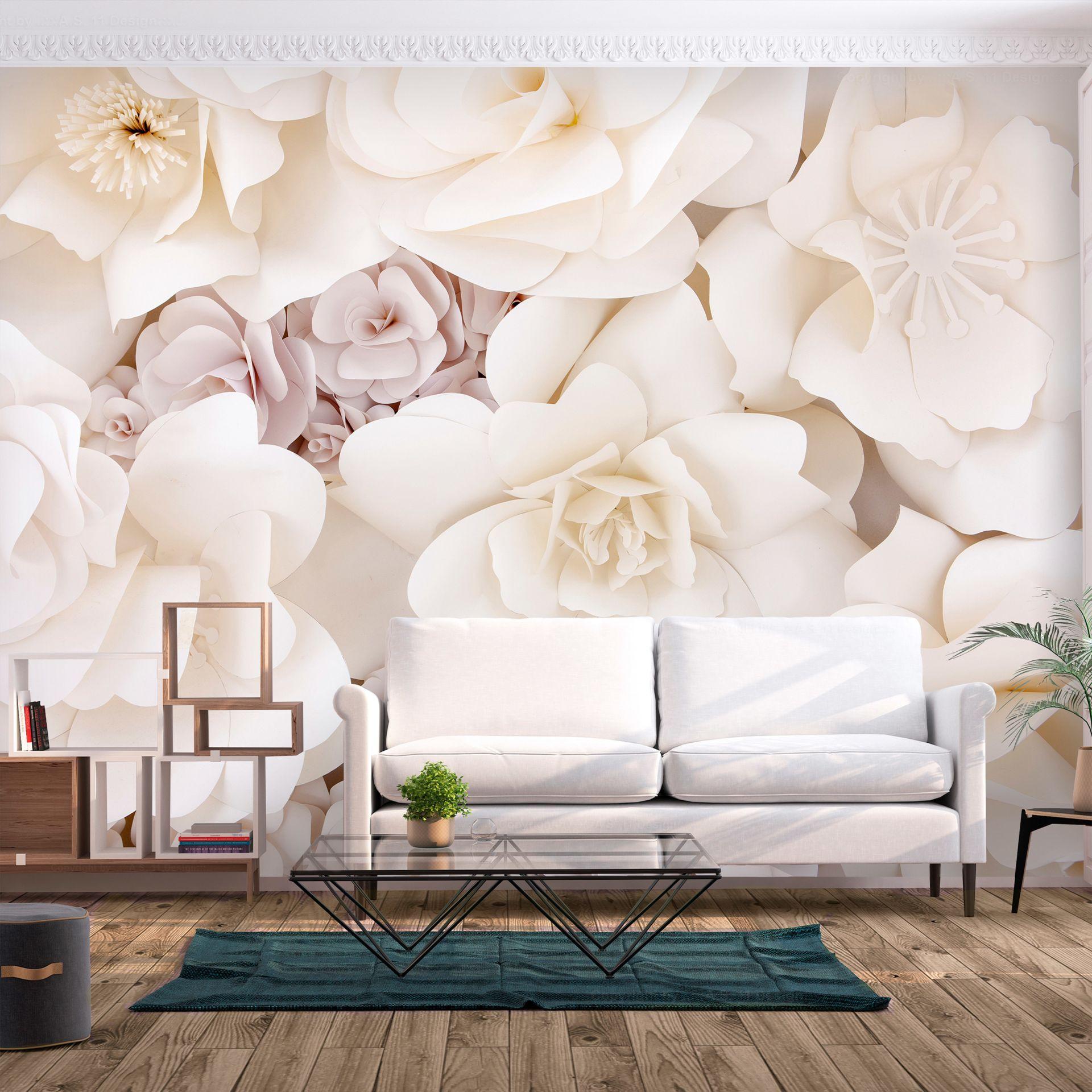 SELBSTKLEBENDE FOTOTAPETE 196/140 cm - Beige/Weiß, Kunststoff/Textil (196/1cm) - KUNSTLOFT