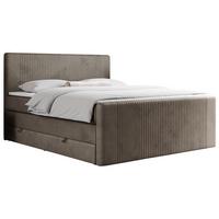 BOXSPRINGBETT KING DOREN 200/200 Braun Velvet - H3 - Braun, Holz/Textil (200/200cm) - MKS