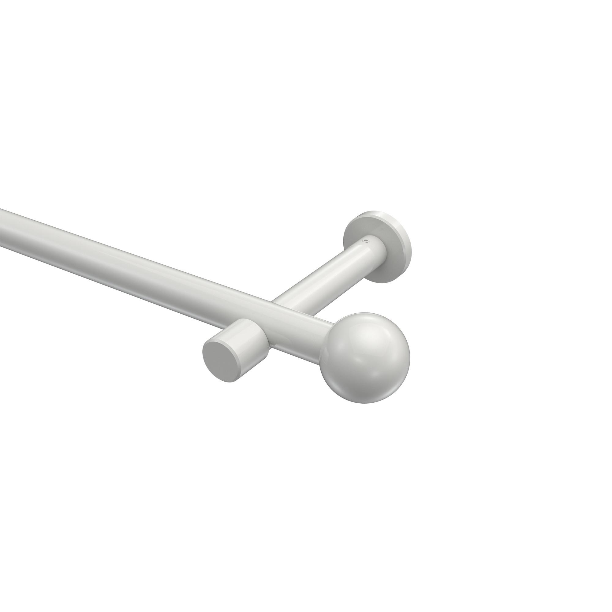 GARDINENSTANGE Prestige Luino 400 cm (geteilt in 2 x 200 cm), 1-läufig (ohne Ringe), 20 mm Ø Weiß - Weiß, Metall (400cm) - INTERDECO