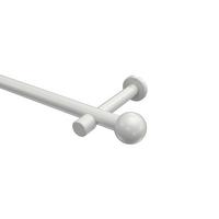 GARDINENSTANGE Prestige Luino 400 cm (geteilt in 2 x 200 cm), 1-läufig (ohne Ringe), 20 mm Ø Weiß - Weiß, Metall (400cm) - INTERDECO