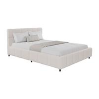 POLSTERBETT Florenz creme 140x200 cm mit Matratze - Creme, Holz (140/200cm) - Juskys