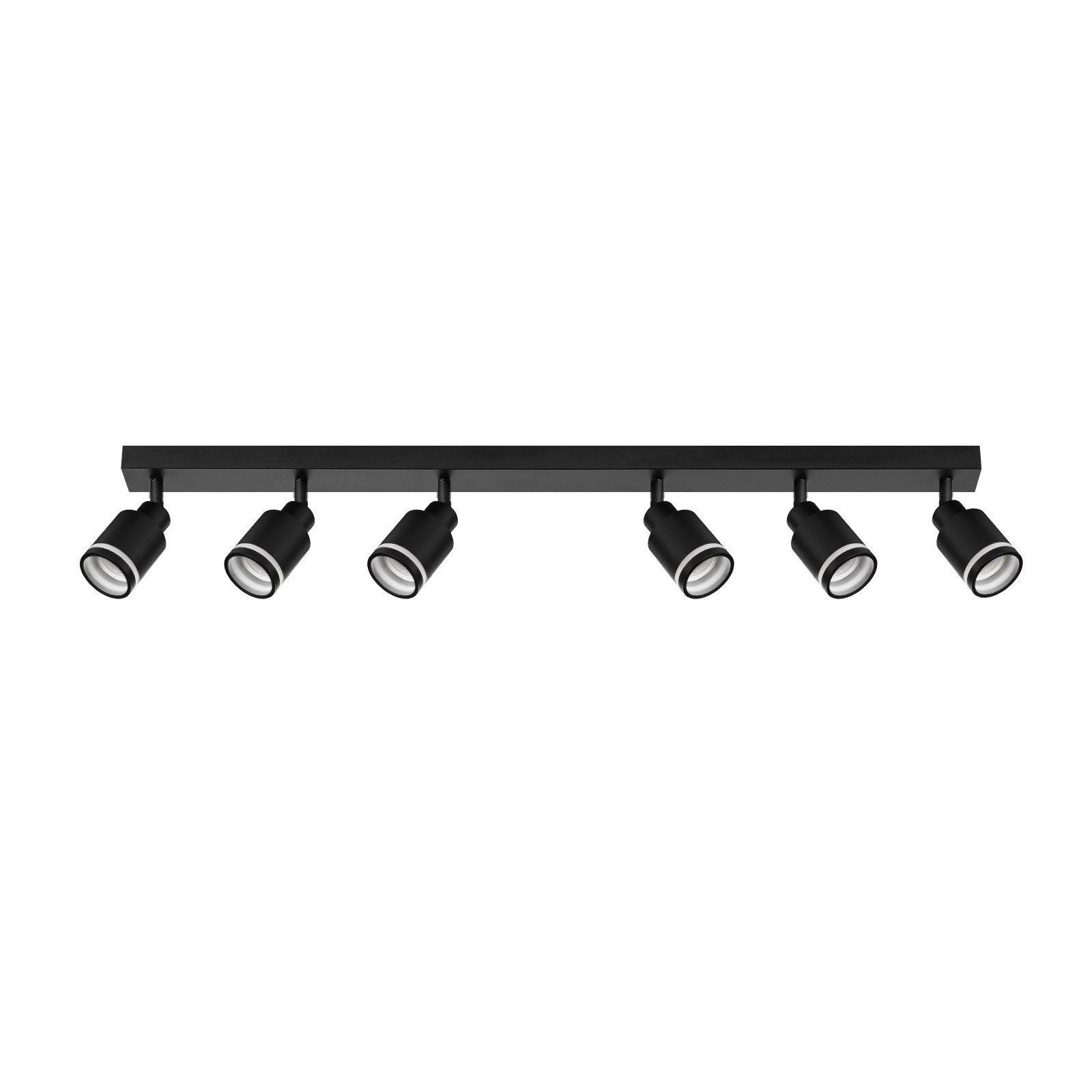 DECKENSTRAHLER Oeynhausen 6-flammig 83/5/15.7 cm - Schwarz, Metall (83/5/15.7cm) - Nettlife