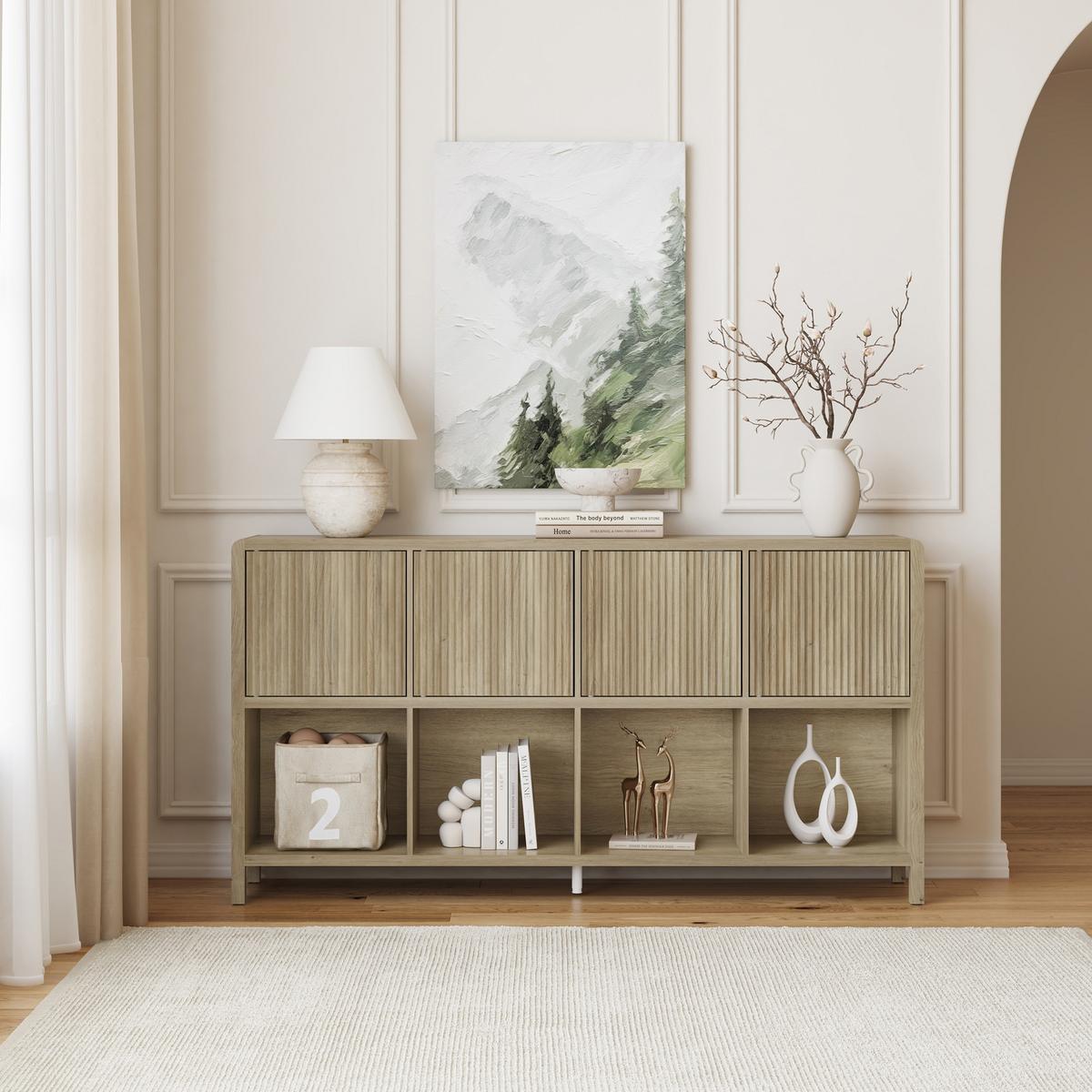 SIDEBOARD Lukkodso - Alteiche, Holzwerkstoff (145/76.5/30cm) - [en.casa]