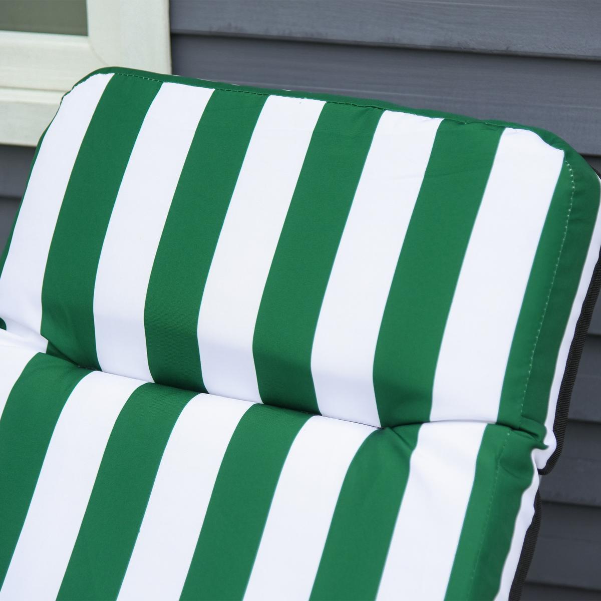 SONNENLIEGE, 5 Positionen Auflage, Stahl, Polyester, Schaumstoff, Grün - Grün, Kunststoff (75/102/60cm) - Outsunny